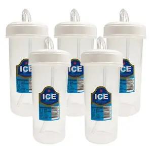 덕신 빨대컵 300ml x 5개 병원물컵 빨대물병 PP빨대