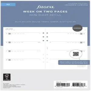 필로팍스 캘린더 다이어리 리필 A5 사이즈 주간 시청 미니멀 팩 백서 다국어 5개 언어 2026년 C68590-26년