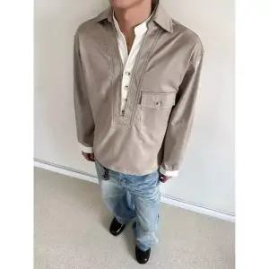 키체샵 남사친 캐주얼 가을 포켓 솔리드 리얼 긴팔 용 셔츠 트렌드 HO3