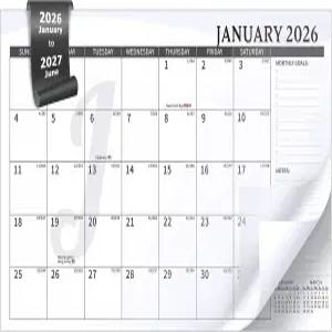 펠레프 캘린더 리필 2026-2027 대형 0 x6 월간 플래너 보호 커버 포함 8개월 2026년 월 - 2027년 블랙