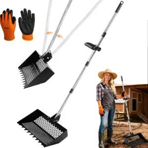 나이스펀 닭똥 스쿠퍼 조절 가능한 각도 조절식 닭장 청소기 닭/펫 하우스 침구 관리용 체 패널이 있는