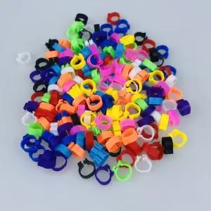 DPOUM 100PCS 10가지 색상의 가금류 다리 고리 8mm 발 새 식별 밴드 오리 및 닭 직경의 관리를 위한 클립온