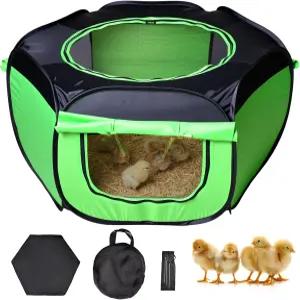 병아리 스타터 키트용 테투가 치킨 브로더 박스 업그레이드 삼면 메쉬 창 팝업 펜 최대 15마리 오리