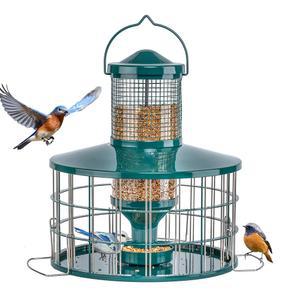 업그레이드된 우리 방지 그릴 모이통 크기의 새들 찌르레기 그린 다람쥐 용량 모이통 야생 조정 방지 씨앗 튜브 작은 3파운드 유연한 DIY 걸이 유인