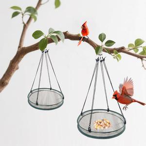 2팩 피더 캐처 가능한 씨앗 뛰어난 직경 공급 후프와 조절 있는 플랫폼 내구성이 트레이 먹이 야외 녹색 보호대가 16인치 걸이식