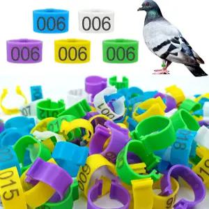 키돌라 8mm 100Pcs 비둘기 다리 밴드 5가지 색상의 새 발 반지 클립 병아리를 위한 가금류 태그 밴텀 핀치