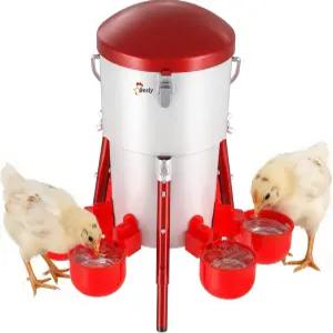 베슬리 메탈 병아리 급수기 가금류 용기 탱크 닭 오리 및 애호가 농업인 목장주를 위한 기타 0.5갤런