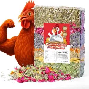 21온스 프리미엄 치킨 네스팅 허브 - 천연 건조 블렌드 라벤더 로즈 민트 믹스 냄새를 줄이고 자연스럽게