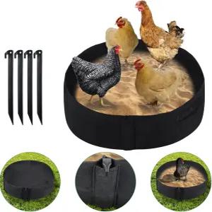 농장용 그라운드 스테이크 치킨 코프 액세서리 4개가 포함된 닭장용 WBCBEC 먼지 욕조 청소기 용기