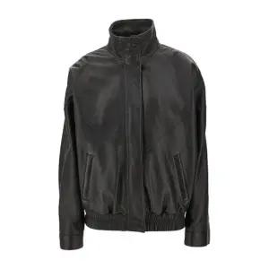 아크네스튜디오 스탠드 칼라 슬랜트 웰트 포켓 가죽 재킷 A70220 900