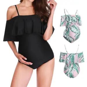 오프 숄더 임부 수영복 빅사이즈 스윔웨어 nAK7+9zLA