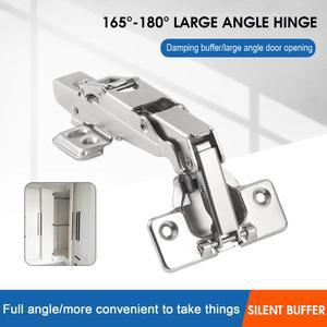 유압경첩 165 180도 유압 소프트 클로징 힌지 캐비닛 도어 코너 댐퍼 주방 옷장용 무소음 댐핑 설치