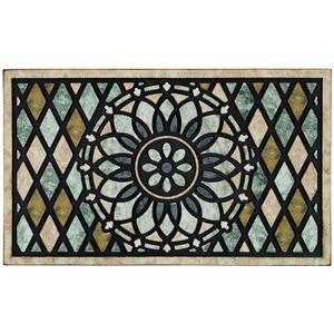 CHICIC 웰컴 도어 매트 17x 30인치 전면 실외 홈 출입구 매트, 헤비 듀티 논 슬립 러버 백 로우 프로파일, 플라워