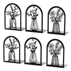 림 3쌍 금속 책꽂이, 장식용 책을 위한 미끄럼 방지 홈스쿨 오피스용 꽃꽂이 홀더