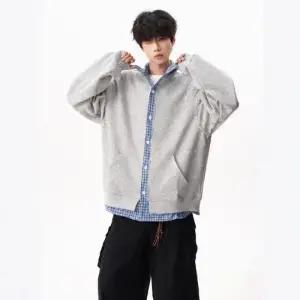 남성용 가을 페이크 투피스 자켓 맨투맨 코트 체크 카디건 OP3