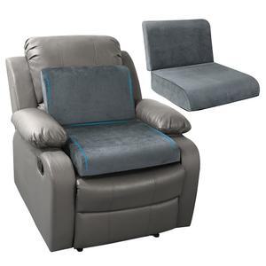 지지 베개가 있는 홈비스 리클라이너 시트 쿠션, 등 쿠션이 초대형 미끄럼 방지 허벅지 압력 를 위한 곡선 가장자리 디자인, 다크 그레이