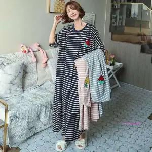 오버핏 과일패턴 롱원피스 박스형 반팔 잠옷fgh220