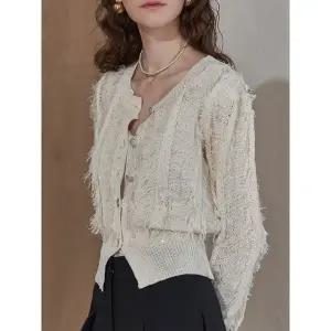 [하프클럽/]썸머 프린지 스팽글 니트 가디건 LN05CD100