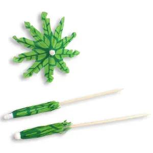 [골드스마일]칵테일 장식 이쑤시개 푸른잎 데코픽 푸른잎우산픽 픽