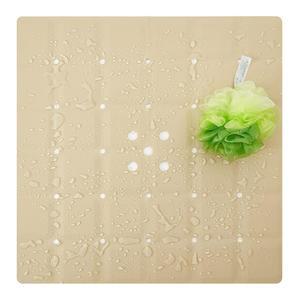 텍스처 표면용 웨 샤워 매트: 흡입 컵이 없는 접이식 실리콘 논 슬립 매트 - 리글레이즈드 욕조 바닥용 사각 목욕 매트(베이지, 21x21)