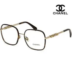 안경테 CH2215 C429 명품 호피 윈저림 스퀘어 로고 장식 럭셔리 골드 패션