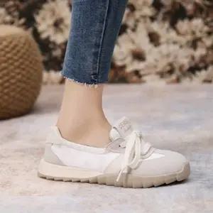 여성용 봄 가을 경량 가죽 캐주얼 운동화