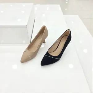 [탠디]by미셸 x26007 원단소재 7cm굽 큐빅 장식 여성 펌프스 구두 cc1_CC