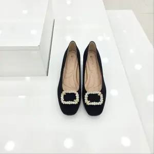 [탠디]by미셸 119225 원단 소재 4cm굽 앞 장식 여성 펌프스 구두 cc1_CC