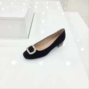 [탠디]by미셸 119225 원단 소재 4cm굽 앞 장식 여성 펌프스 구두 cc6_CC