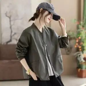 여사친 니트 봄 캐주얼 잠바 PU가죽 넥 트렌치코트 야구 1PICK1