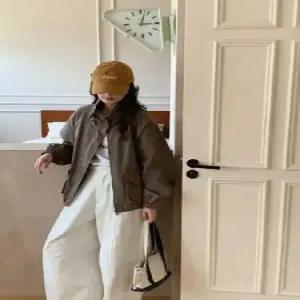 여사친 봄 야구 잠바 차이나 야상 복 더블 포켓 톱 1PICK1