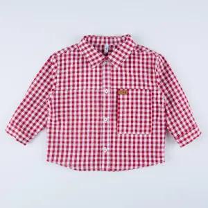 [달퐁]큐비앤맘 레드 체크 셔츠 아기외출복
