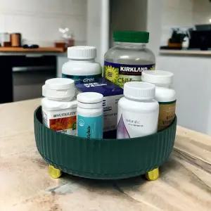 [하프클럽/셀러허브]그린 주방 정리 접시 양념통 회전트레이 소형 360도