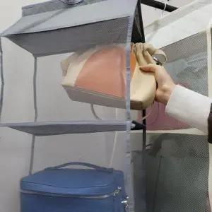 [하프클럽/셀러허브]걸이형 3단 가방보관 정리대 그레이