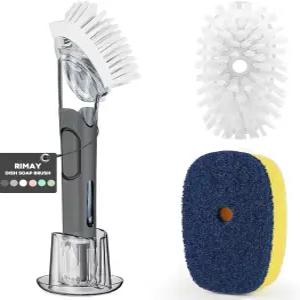 비누 디스펜서 보관 세트 2개의 PCS 브러시 리필 및 홀더 있는 접시 스크러버 지팡이 팬 싱크대 냄비