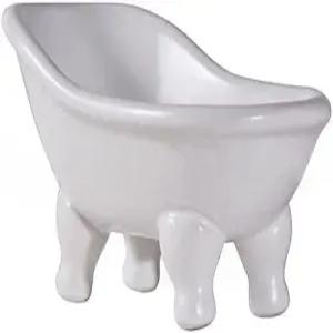 기아오타임 세라믹 화이트 클로풋 욕조 비누 접시 욕실용 장식 스펀지 홀더 샤워 바 트레이 용기 주방