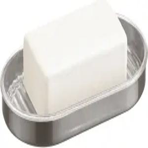 욕실용 플라스틱 인서트가 있는 디자인 비누 접시 - 바 홀더 투명/브러시드 니켈