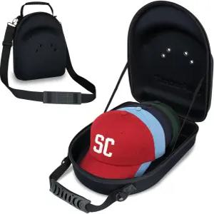 야구 모자용 블랙 케이스 6-7 세련된 하드 쉘 여행용 캡 캐리어 옷장 및 가정용 공기 흐름 구멍이 있는