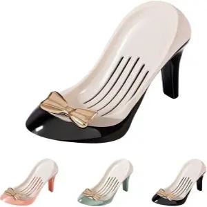 귀여운 하이힐 플라스틱 비누 홀더 바 선반용 샤워 폼 접시 주방용 스펀지 욕실용 싱크대 손 블랙