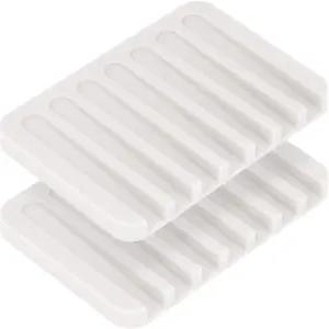 안웬크 유연한 실리콘 비누 접시 샤워 폭포 트레이 세이버 홀더 배수기 샤워실/화장실/주방/카운터 탑 바를