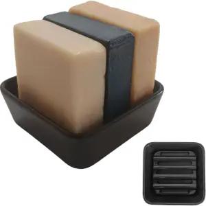 배수기가 있는 세라믹 비누 접시 욕실 샤워기 주방 싱크대용 사각 홀더 - 상자 세이버 트레이 닥터 스콰치