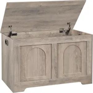 딘지 LVJ 보관함 31.5인치 나무 장난감 상자 안전 경첩 2개 포함 플립탑이 있는 입구 수납 벤치 거실용