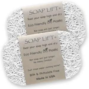 비누 트 바 홀더 - 자가 배수 설계가 가능한 유연한 샤워 트레이 BPA 프리 바이오플라스틱으로 만든 세이버