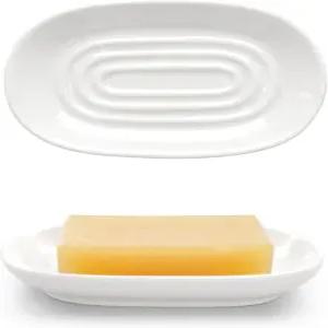 목욕 싱크대용 에인파이 세라믹 비누 접시 - 샤워용 모던 화이트 바 홀더 스펀지 보석 소품용 다용도