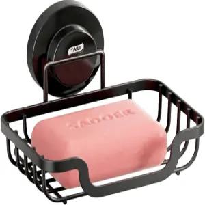 테일리 비누 홀더 접시 흡입 컵 샤워용 욕실용 바 녹슬지 않는 스테인리스 배수식 목욕 블랙