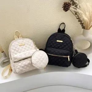 여성 누빔 미니백팩 가벼운 학생가방 외출 패딩 작은 배낭