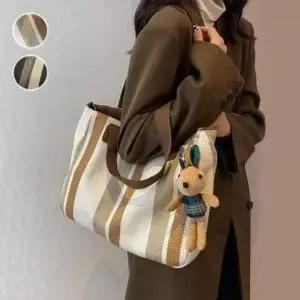 여성 세로 스트라이프 크로스 숄더백 크로스백 에코백 데일리백
