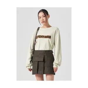 에잇세컨즈 8SECONDS 가먼트다잉 오버핏 그래픽 긴소매 티셔츠 베이지 1714712