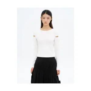 에잇세컨즈 8SECONDS 리본 디테일 티셔츠 화이트 1714775