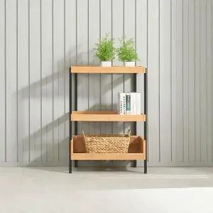 [하프클럽/셀러허브]다이젠 메이디 원목 선반장 600 서랍장 3단